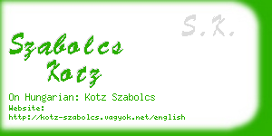 szabolcs kotz business card